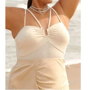 Eloquii Cream Strappy Bodysuit